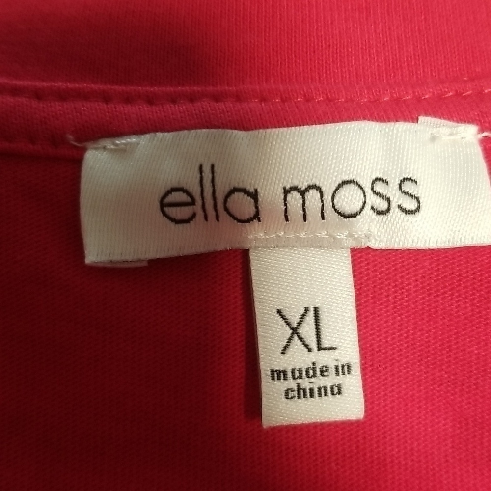 2 Pack New With Tags Ella Moss Perfect Tee Red and Navy Stripes on White Size XL - Picture 5 of 5